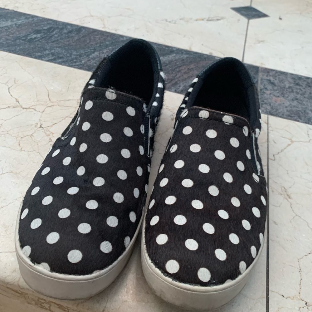 Dr. Scholl’s polka dot slip ons